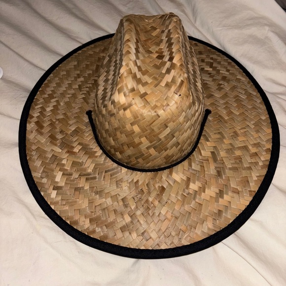 Malibu brand new authentic Woven Straw Hat with Black Cording and spf50 🪵neck - Picture 1 of 16